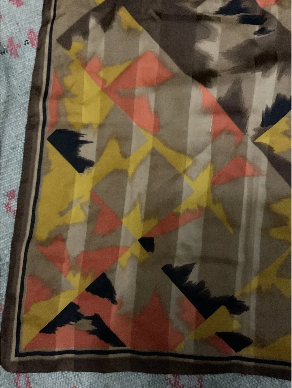 Vintage Made in Italy  Scarf with Abstract Geometric Pattern Fall